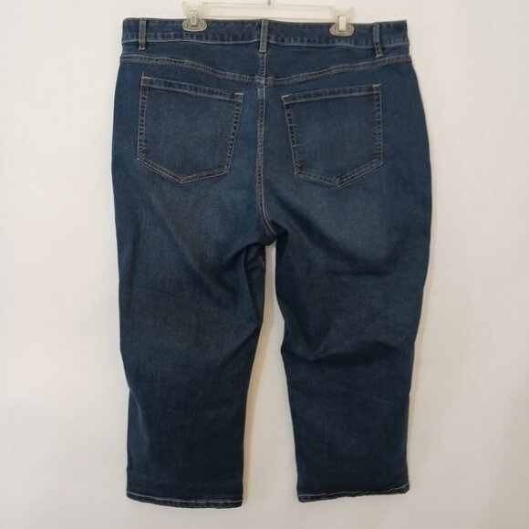 Lane Bryant Jeans Womens 18 Blue Mid Rise Boyfriend Capri Flex Magic Waistband - Picture 6 of 6